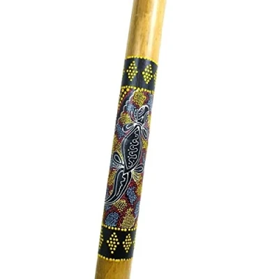 Abbildung von Didgeridoo Bambus Holz Aborigini bemalt geschnitzt Instrument fair Gecko Schildkröte Dot Painting (bemalt Gecko)