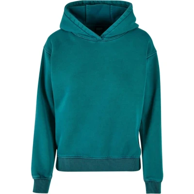 Abbildung von Urban Classics Stone Washed Kapuzenpullover, Damen, Größe: XS, Watergreen
