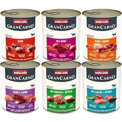 Abbildung von GranCarno Hunde Nassfutter Herzhafte Variation (6 x 800 g), Hundefutter nass ohne Getreide und Zucker von animonda, für ausgewachsene Hunde, mit frischen fleischlichen Zutaten