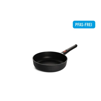 Abbildung von Woll Eco Lite QXR Hochrandpfanne Induktiv Ø 24 cm, 7 cm hoch, mit abnehmbarem Stiel Geeignet für alle Herdarten, PFAS frei,100% recyceltes Aluminium, backofenfest, schwarz