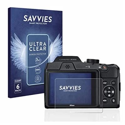 Abbildung von Savvies 6 Stück Schutzfolie für Nikon Coolpix B500 Displayschutz Folie Ultra Transparent