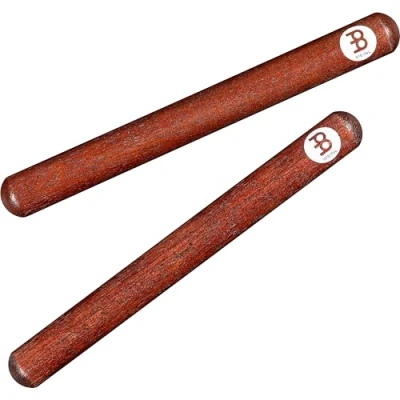 Abbildung von Meinl Percussion Wood Claves Deluxe 1 Paar zylindrische Klanghölzer Musikinstrument Walnuss, Natur (CL18)