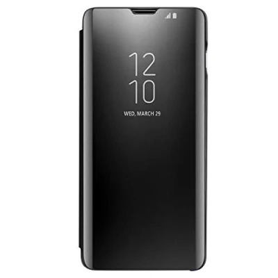 Abbildung von AICase Kompatibel mit Samsung Galaxy S10 Plus Hülle Folio Schutzhülle für Plus, Flip Handy Case Clear View Standing Cover Wake up/Sleep Funktion (Schwarz)
