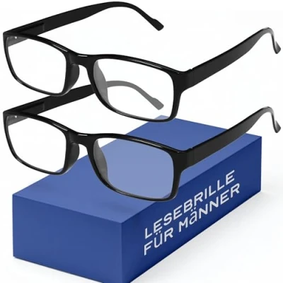 Abbildung von Gaoye 2 Pack Lesebrillen Damen Herren mit Blaulichtfilter Augenoptik Brille Lesehilfe für