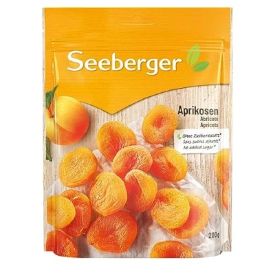 Abbildung von Seeberger Aprikosen 13er Pack: Extra große, sonnengereifte &amp; leuchtend orange Marillen süß fruchtiges Aroma ohne Zucker getrocknet entsteint, vegan (13 x 200 g)