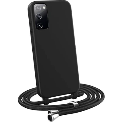 Abbildung von MyGadget Handykette für Samsung Galaxy S20 FE [ Hülle mit verstellbaren Band ] TPU Handyhülle Handyband zum Umhängen Kordel Schnur Case Schutzhülle Schwarz
