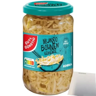 Abbildung von Gut&amp;Günstig Mungbohnenkeimlinge (330g Glas) + usy Block