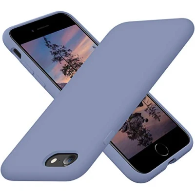 Abbildung von Cordking Designed for iPhone SE Case 2022/2020, 7 8 Case, Silicone Ultra Slim Shockproof Phone with [Soft Microfiber Lining], 4.7 inch,Lavender Gray