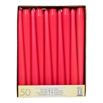 Abbildung von PAPSTAR Tafelkerze 50 Leuchterkerzen Tafelkerzen Ø22mm L25cm fuchsia