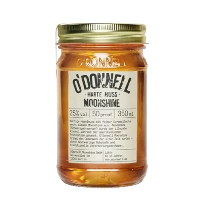Abbildung von O&#039;Donnell Moonshine Harte Nuss Likör (350ml) Handwerklich hergestellte Spirituosen aus Berlin Premium Schnaps nach Amerikanischer Tradition 25% Vol. Alkohol