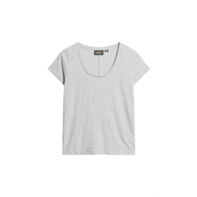 Abbildung von Superdry Scoop NECK Tshirt basic, Damen, Größe: 40, Pepper grey marl