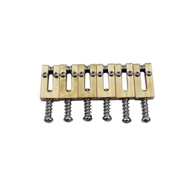 Abbildung von Guyker Messing Stegsättel 10,5 mm Rollensteg Sättel Tremolo System Brücken Set Ersatz für ST/TL Tele Strat E Gitarre (rechteckig)
