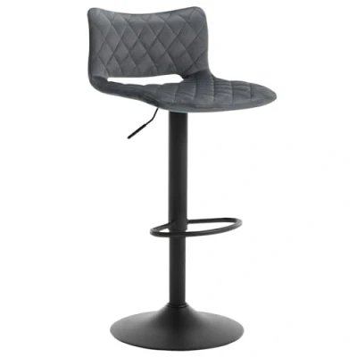 Abbildung von WOLTU Barhocker, Barstuhl, höhenverstellbar, Küchenhocker drehbar, Thekenhocker, Tresenhocker, Design Hocker mit Rückenlehne Fußstütze, gepolstert, Samt, Dunkelgrau, BH392dgr 1