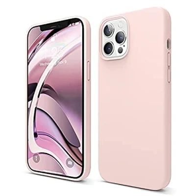 Abbildung von elago Liquid Silicone Case Kompatibel mit iPhone 12 Pro Max Hülle (6,7&quot;), Hochwertiges Silikon, Rundumschutz Handyhülle : 3 Layer Struktur Schutzhülle (Rosa)