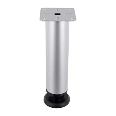 Abbildung von Gedotec Möbelfüße Höhen verstellbar Schrank Füße Lena Höhe 200 mm Metall Chrom matt Einstellung + 20 Sockelfüße mit Aufschraubplatte 1 Stück Kommoden Silber Platte