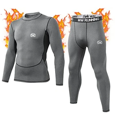 Abbildung von MeetHoo Thermounterwäsche Herren, Funktionsunterwäsche Set Funktionswäsche Atmungsaktiv Thermo Unterwäsche Thermowäsche Base Layer Radsport Laufen