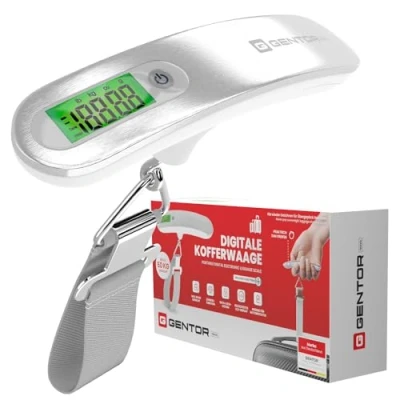 Abbildung von GENTOR Kofferwaage Digitale Gepäckwaage für Reisekoffer tragbare Hängewaage, (Spar Set), bis 50 KG