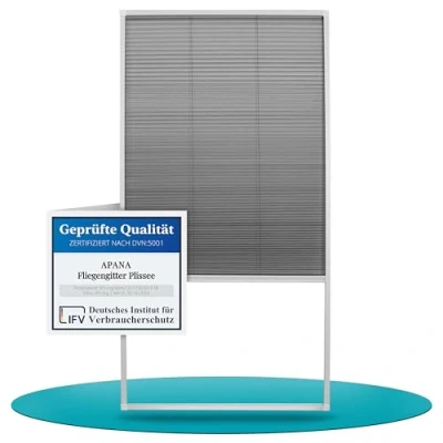 Abbildung von APANA Insektenschutz Fensterrahmen Fliegengitter Dachfenster Plissee Alurahmen Bausatz, Farbe:weiß (RAL9010),Größe (Breite x Höhe):80 160 cm