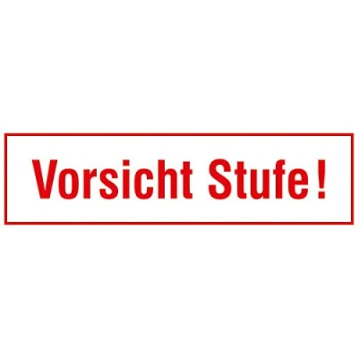 Abbildung von SafetyMarking Hinweisschild Vorsicht Stufe!