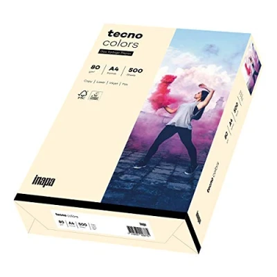 Abbildung von tecno Kopierpapier colors hellchamois DIN A4 80 g/qm 500 Blatt