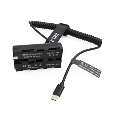 Abbildung von ZBLZGP USB C zu NP F DC Koppler Dummy Akku für Sony F550 F770 F570 F970 Atomos Ninja V Monitor