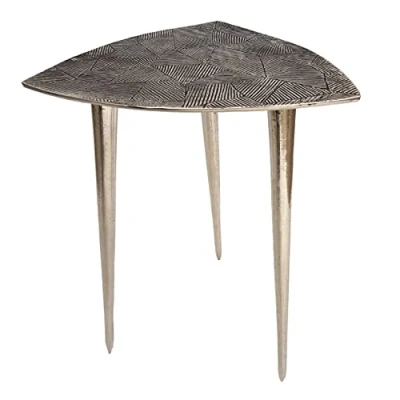 Abbildung von kreatives Wohnen Beistelltisch Metall Dekotisch Alster 35x46x35 cm dreieckig klass. Design Aluminium Silber oder GOL, Extra breit