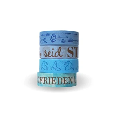 Abbildung von Washi Tapes Set Himmelblau: »Suche den Frieden und jage ihm nach!«