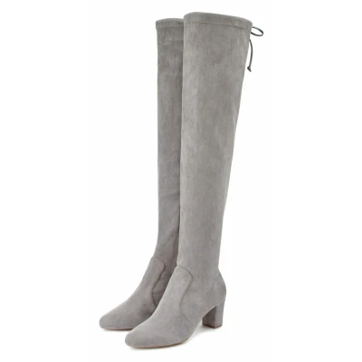 Abbildung von Lascana Stiefel Overknees, Damen, Größe: 38, Hellgrau Schuhe