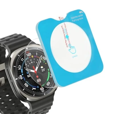 Abbildung von kwmobile 2X Schutzglas kompatibel mit Samsung Galaxy Watch 7 Ultra Folie Hart Glas Schutzfolie für Smartwatch Displayschutz Fitness Tracker Transparent
