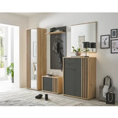 Abbildung von moebel dich auf Garderoben Set VOLAM Flur Garderobe 5 TLG. in Artisan Eiche Nb. inkl. Spiegeltür