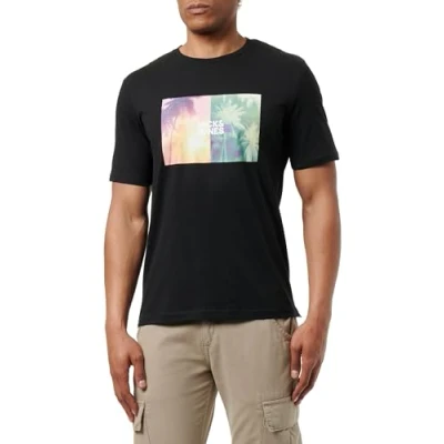Abbildung von Jack &amp; Jones Jjnavin TEE CREW NECK Tshirt print, Herren, Größe: Medium, Black