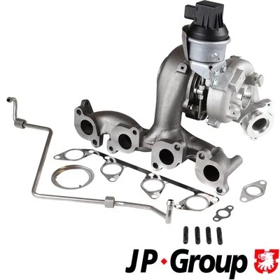 Abbildung von JP GROUP 1117800310 Turbolader Abgasturbolader inkl. Dichtungssatz, mit Ölzulaufleitung VOLKSWAGEN: GOLF 6, Passat B6 Variant, Tiguan I