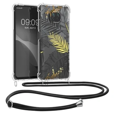 Abbildung von kwmobile Necklace Case kompatibel mit Xiaomi Mi 10T Lite Hülle Silikon Cover Handykette Gelb Grau Transparent Dschungel