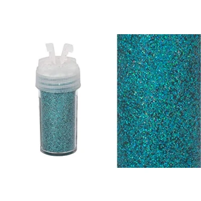 Abbildung von Creativery Glitzerpulver 0,26mm Dose 2,5x5,5cm mit Streudeckel Glitzerstaub Glitter Basteln Nailart Farbauswahl: türkis 343