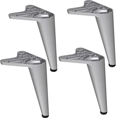 Abbildung von Gedotec Möbelfuss aus Metall Schrankfuß 4 Stück Füße für Möbel Torin Silber matt 10 cm mit Tragkraft bis 100 kg Schrankbeine zum Anschrauben Möbelfüße Regal Bettfüße