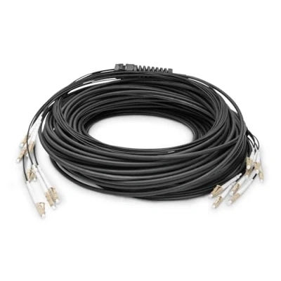 Abbildung von DIGITUS DK 24338UE50BK BBB Glasfaserkabel OM4 150 m LC (UPC) zu 8 Fasern Breakout Kabel 1/10/40/100 Gbit/s MM Multimode Lichtleiterkabel Faser: 50/125 µ Schwarz (Black)