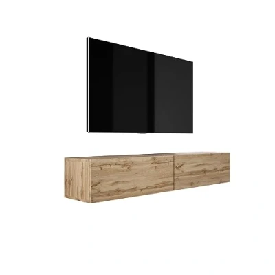 Abbildung von 3E 3xE living.com Hängendes TV Schrank (B: 170 cm, H: 34 T: 32 cm) in Schwarz &amp; Wotan Eiche