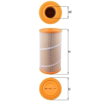Abbildung von MAHLE ORIGINAL LX 7080 Luftfilter 350,0 177,0 Filtereinsatz