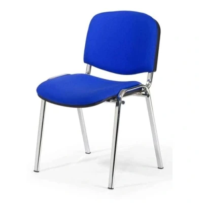 Abbildung von Topsit Büro &amp; More Chrom Besucherstuhl ISO, Bequemer Konferenzstuhl, stapelbar, mit gepolsterter Sitzfläche und Rückenlehne. Einzelner Artikel (Blau)