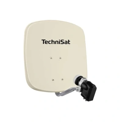 Abbildung von TechniSat DIGIDISH 45 Satelliten Schüssel für 4 Teilnehmer (45 cm kleine Sat Anlage Komplettset mit Wandhalterung, Quattro Switch LNB und An Rohr Fitting) beige