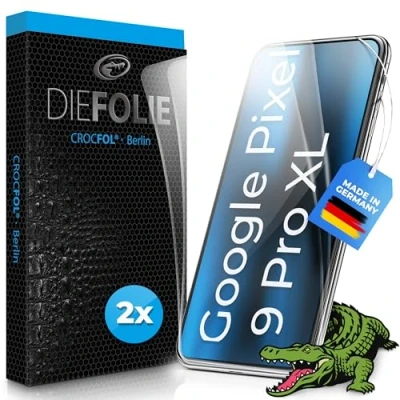 Abbildung von Crocfol für Google Pixel 9 Pro XL [2 St.] Schutzfolie vom Testsieger selbstheilende Premium 5D Langzeit Panzerfolie