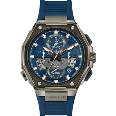 Abbildung von Bulova Chronograph 98B357, Armbanduhr, Quarzuhr, Herrenuhr, bis 30 bar wasserdicht, Saphirglas