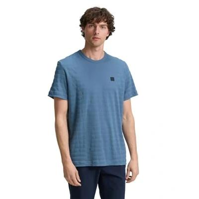 Abbildung von TOM Tailor MIT Logobadge Tshirt basic, Herren, Größe: Large, Mystical blue