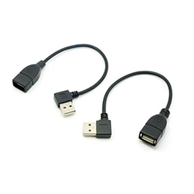 Abbildung von chenyang 2 Pack USB Verlängerungskabel, 2.0 Typ A Stecker auf Buchse 90 Grad abgewinkelt Datenübertragungs und Ladeverlängerungskabel 20 cm