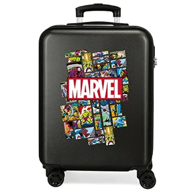 Abbildung von Marvel Avengers Handgepäck schwarz 38x55x20 cm Starres ABS seitliches Zahlenschloss 34L 2,6kgs 4 Doppelräder