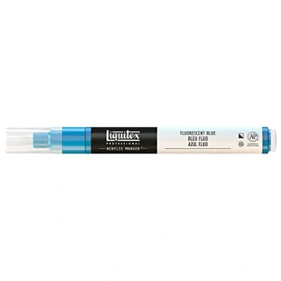 Abbildung von Liquitex 4620984 Professional Paint Marker, Acrylmarker mit hochpigmentierte Acrylfarbe auf Wasserbasis für den Innenbereich &amp; Außenbereich, feine Spitze Blau fluoreszierend