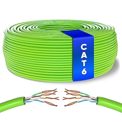 Abbildung von Mr. Tronic 100m Ethernet Netzwerkkabel Cat 6, LAN Für Schnelle &amp; Zuverlässige Internet, AWG24 Massenkabel 6 Bulk Kabel 1 Gbps, 250 MHz, UTP CCA (100 Meter, Grün)