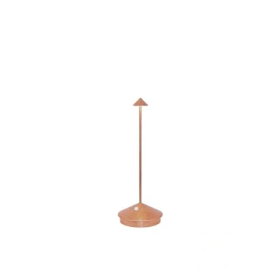 Abbildung von Zafferano, Pina Lampe mit Kupferblättern, Kabellose, Wiederaufladbare Tischlampe Touch Control, Für den Innenbereich Geeignet, Dimmer, 2200 3000 K, Höhe 29 cm