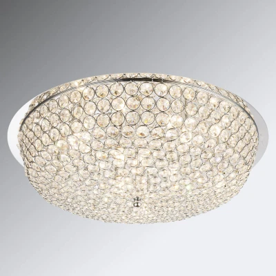 Abbildung von GLOBO LIGHTING LED Deckenleuchte, Leuchtmittel inklusive, Warmweiß, Decken Lampe Chrom Leuchte Geflecht Kristalle Wohn Schlaf Zimmer