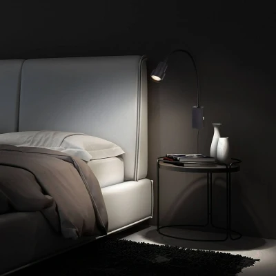Abbildung von BRILONER Leuchten Bettleuchte, Wandleuchte, Leselampe inkl. Flexarm, An /Ausschalter via Touchfunktion, 1x LED/GU10, 5 Watt, 400 Lumen, 3.000 Kelvin, Metall, Schwarz